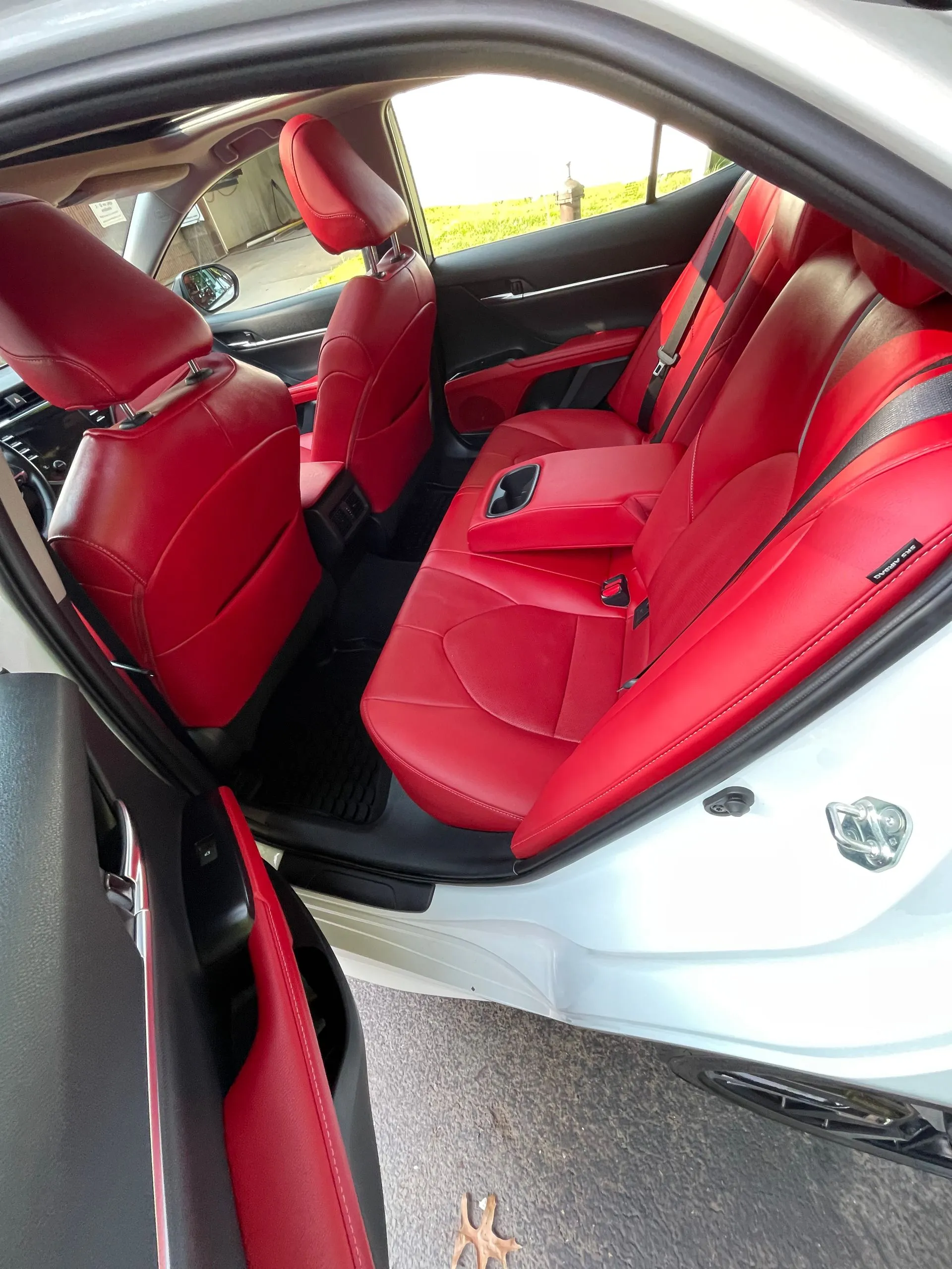 Red leather interior detail — MVN Detailing